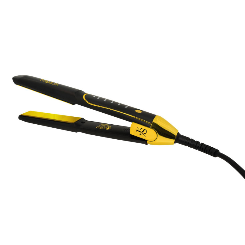 Lisseur cheveux titanium jaune