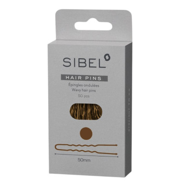 Epingles ondulées sibel coloris Marron 50mm