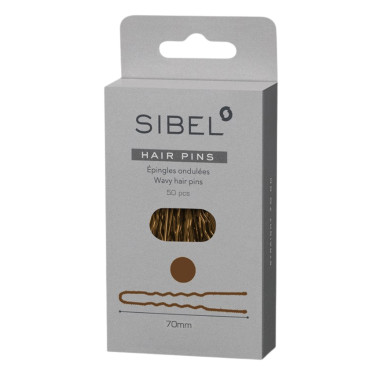 Epingles ondulées sibel coloris Marron 70mm