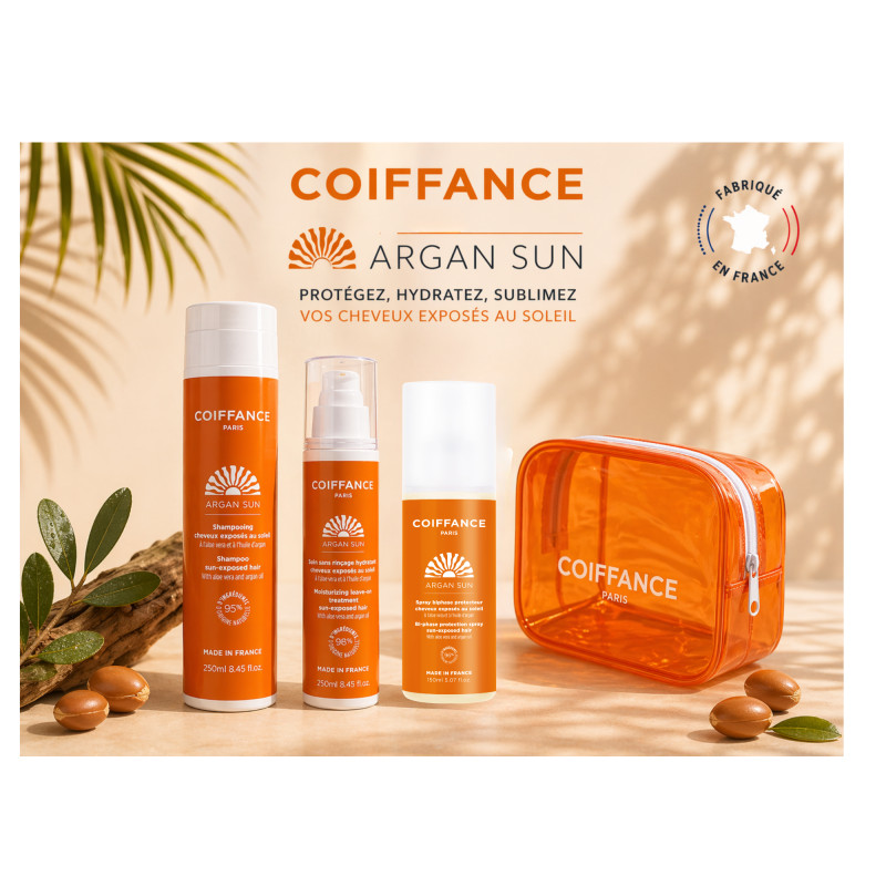 Pack Argan Solaire Coiffance, shamp, creme, spray
