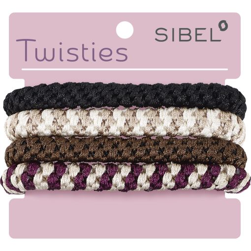 Elastiques cheveux Sibel Twisties rose assortis