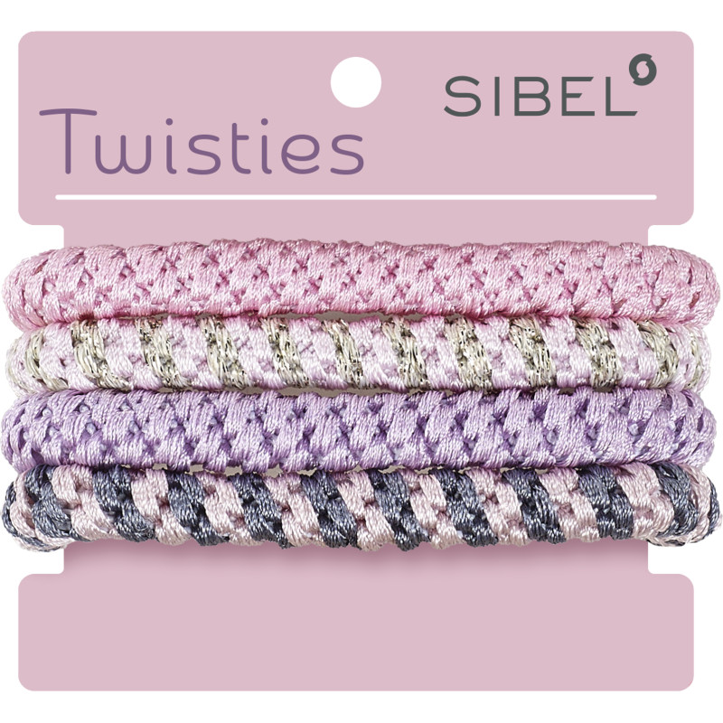 Elastiques cheveux Sibel Twisties rose assortis
