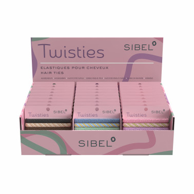 présentoir Elastiques cheveux Sibel Twisties