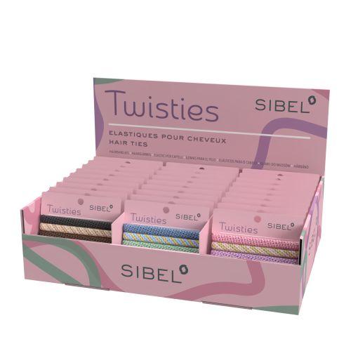 Elastiques cheveux Sibel Twisties rose assortis