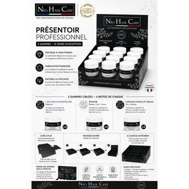 Présentoir compléments alimentaires Neo Hair Care