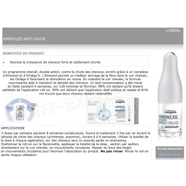 Ampoules anti chute 10 x 6 ml Aminexyl L'Oréal Professionnel