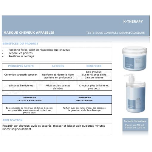 Masque anti chute Active K-thérapy Lakmé 250 ml