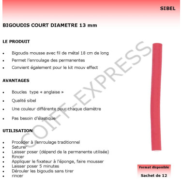 Fiche Bigoudis Rouge mousse 18 cm