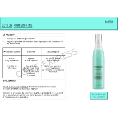 Fiche lotion protectrice cheveux Master Care Lotion 