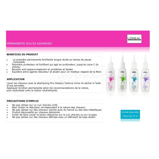 Permanente Dulcia Advanced 75 ml numéro 0 pour cheveux naturels très résistants