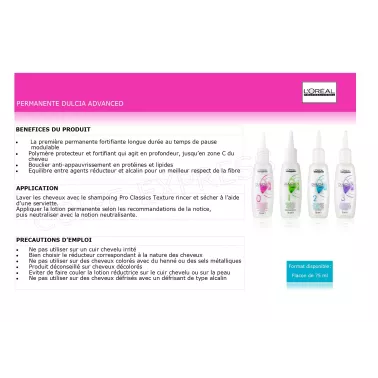 Fiche permanente Dulcia Advanced 75 ml