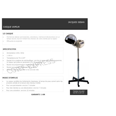 Fiche casque vapeur Jacques Seban 