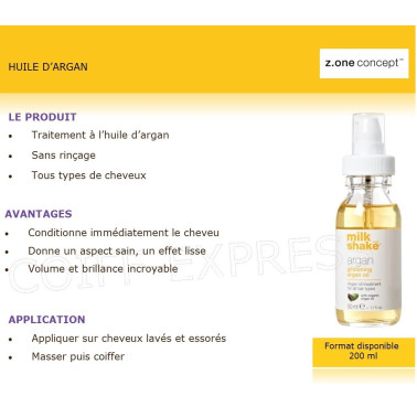 Fiche traitement hydratant à l'huile d'argan 50 ml