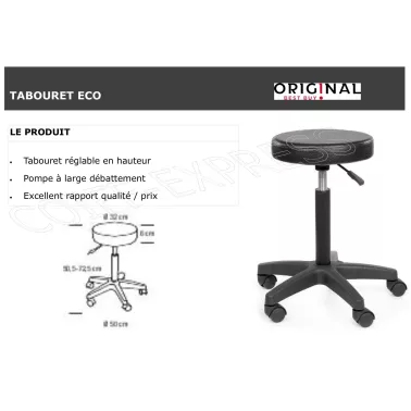 Fiche tabouret Rivoli Noir 