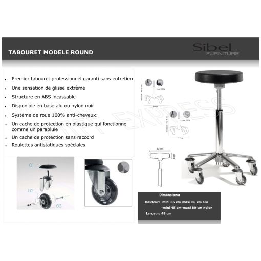Tabouret professionnel modèle Round