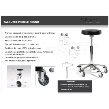 Fiche tabouret modèle Round