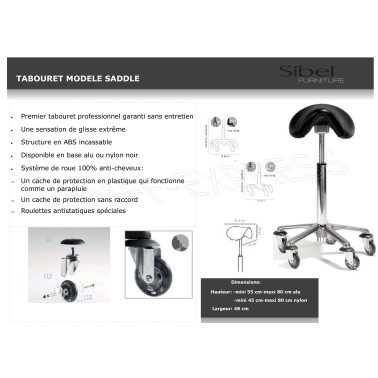 Fiche tabouret modèle saddle