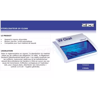 Fiche stérilisateur 12 watts spécial salon de coiffure et institut