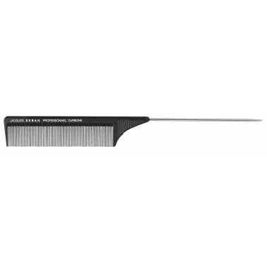peigne à queue fer 21.3cm professionnel en carbone pour salon de coiffure
