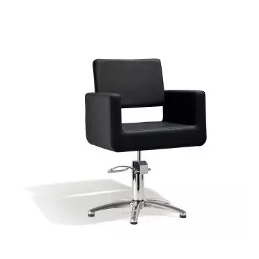 Fauteuil coiffage Felicitas Noir base étoile pour salon de coiffure, croco noir base étoile