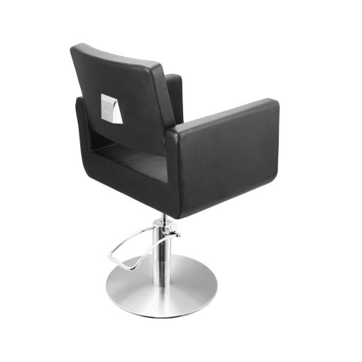 Fauteuil coiffage Felicitas Noir base étoile pour salon de coiffure, spécial coiffeur marque Sibel Furniture vue de dos croco no