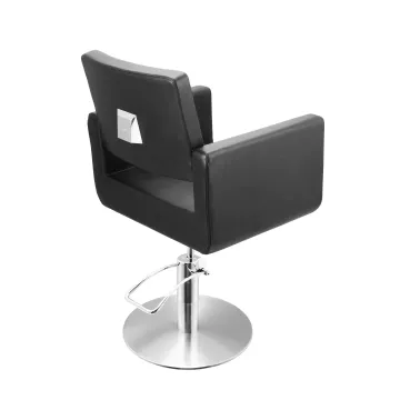 Fauteuil coiffage Felicitas Noir base ronde pour salon de coiffure, spécial coiffeur marque Sibel Furniture vue de dos