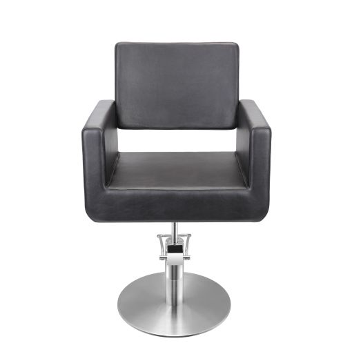 Fauteuil coiffage Felicitas Noir base étoile pour salon de coiffure, spécial coiffeur marque Sibel Furniture vue de dos croco no
