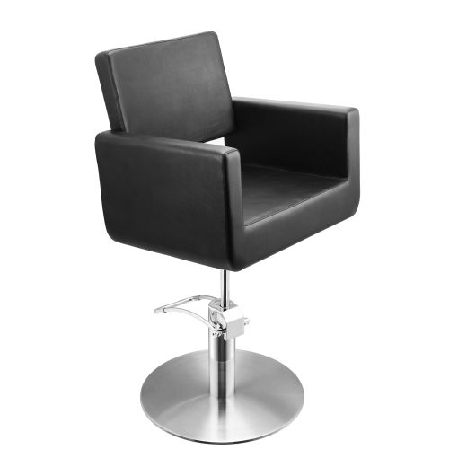 Fauteuil coiffage Felicitas Noir base étoile pour salon de coiffure, spécial coiffeur marque Sibel Furniture vue de dos croco no