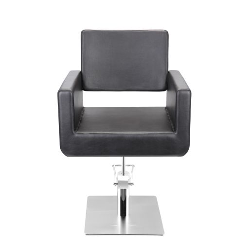 Fauteuil coiffage Felicitas Noir base étoile pour salon de coiffure, spécial coiffeur marque Sibel Furniture vue de dos croco no