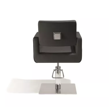 Fauteuil coiffage Felicitas Noir base carrée pour salon de coiffure, spécial coiffeur marque Sibel Furniture vue de dos