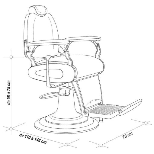 fauteuil de barbier qualité professionnelle Milwaukee coloris marron