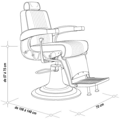 fauteuils de barbier qualité professionnelle Mustang coloris noir