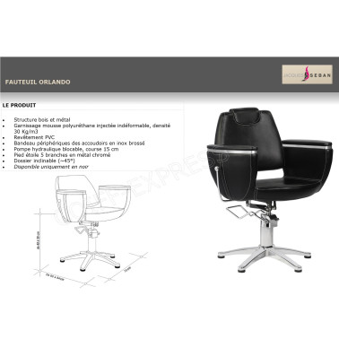 Fauteuil Orlando noir chic et élégant Jacques Seban