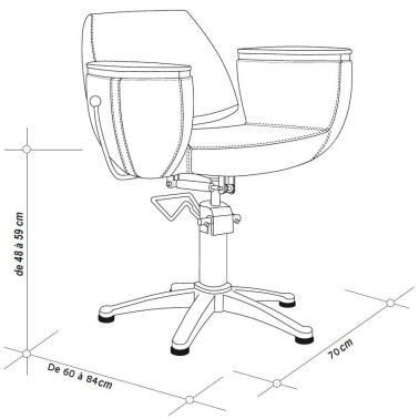 Dessin et dimensions fauteuil Orlando Jacques Seban