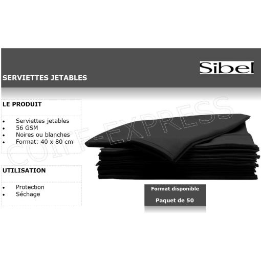 Serviette jetable extra qualité pour salon de coiffure ou coiffeuse à domicile