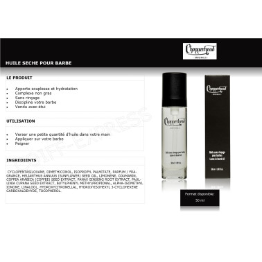 Fiche pour huile barbe sans rinçage professionnelle chopperhead gamme homme