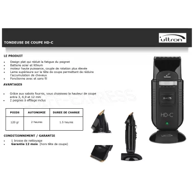 Fiche Tondeuse de coupe cheveux professionnelle anciennement Gsx plus marque ultron