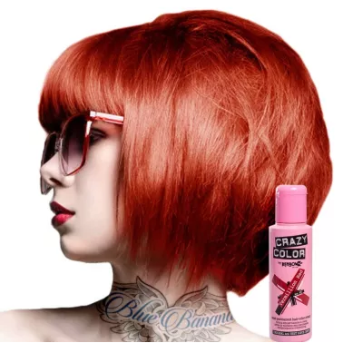 Coloration semi permanente CRAZY COLOR 100 ML  coloris vermillon red avec modèle