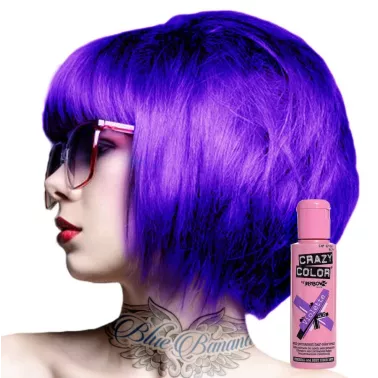 Coloration semi permanente CRAZY COLOR 100 ML  coloris violette avec modèle