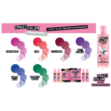 Coloration fugace base neutral pour pastéliser les couleurs crazy color