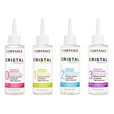Permanente Cristal 150 ml Coiffance Boucles nerveuses et brillantes avec un parfum agréable et subtil 