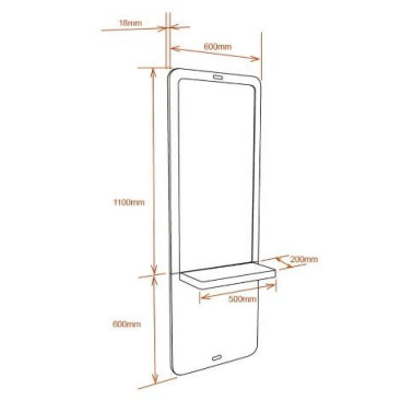 Schèma Coiffeuse pour salon de coiffure. Mobilier pour coiffeur. modèle dolfy