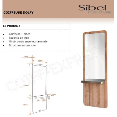 Coiffeuse pour salon de coiffure. Mobilier pour coiffeur. modèle dolfy