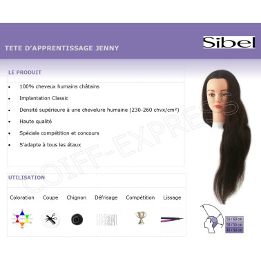  Fiche tête d'apprentissage jenny pour ecole de coiffure et concours. spécial cap et bp