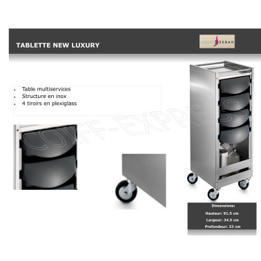 Table de service pour rangement et couleur New Luxury pour salon de coiffure